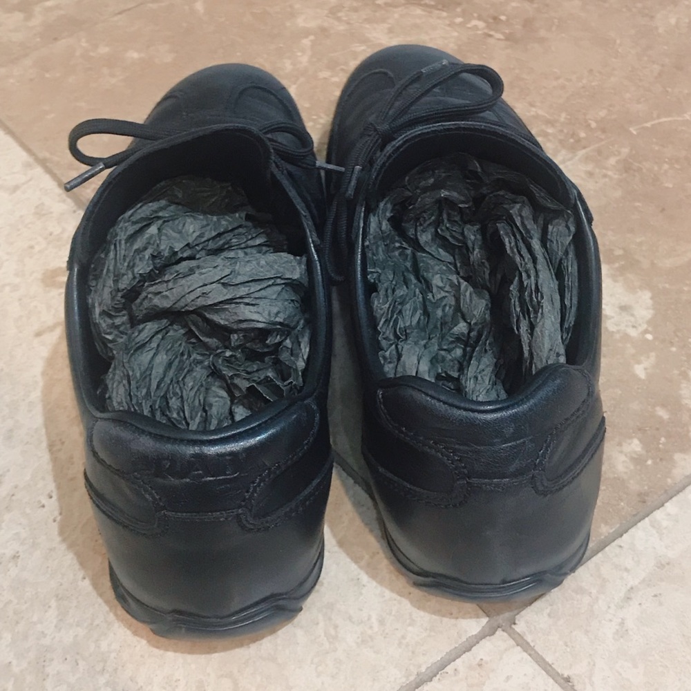 Black Leather Prada Sneakers - Picture 4 of 6